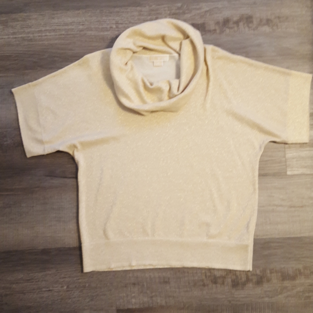 NWOT Michael kors gold metallic cowl neck size 1X